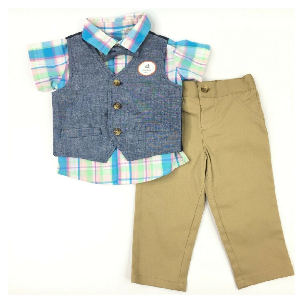 Wonder Nation Baby Boy 4PC Dressy Outfit Set Skirt